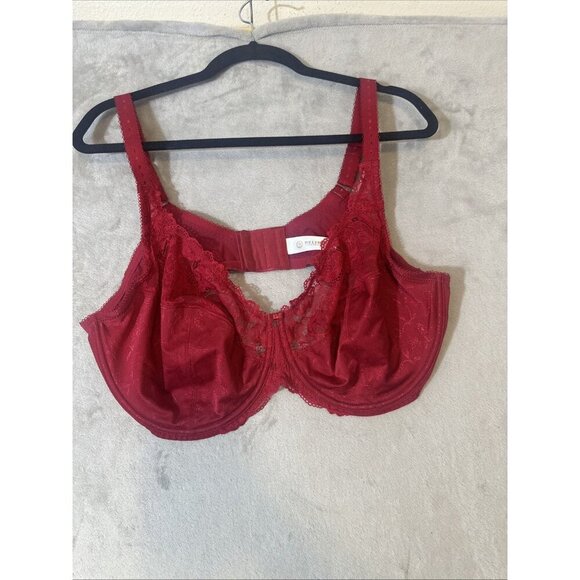 Delimira 46E Minimizer Bra Wine Red Non Padded Underwire New - Picture 2 of 6